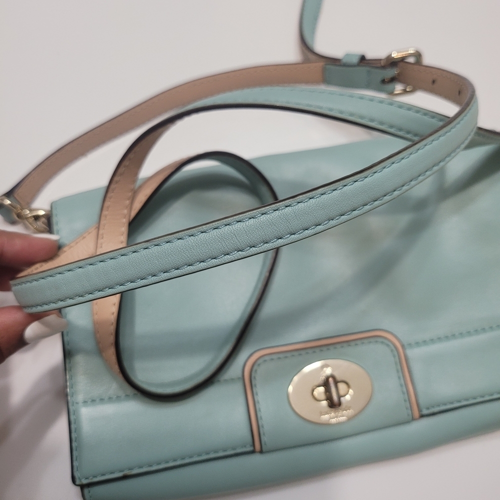 Kate Spade Juliana Leather Crossbody Purse Turquoise - Picture 13 of 16